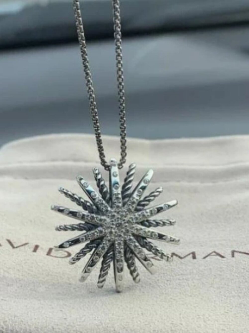 David Yurman Starburst Pave Diamond Necklace